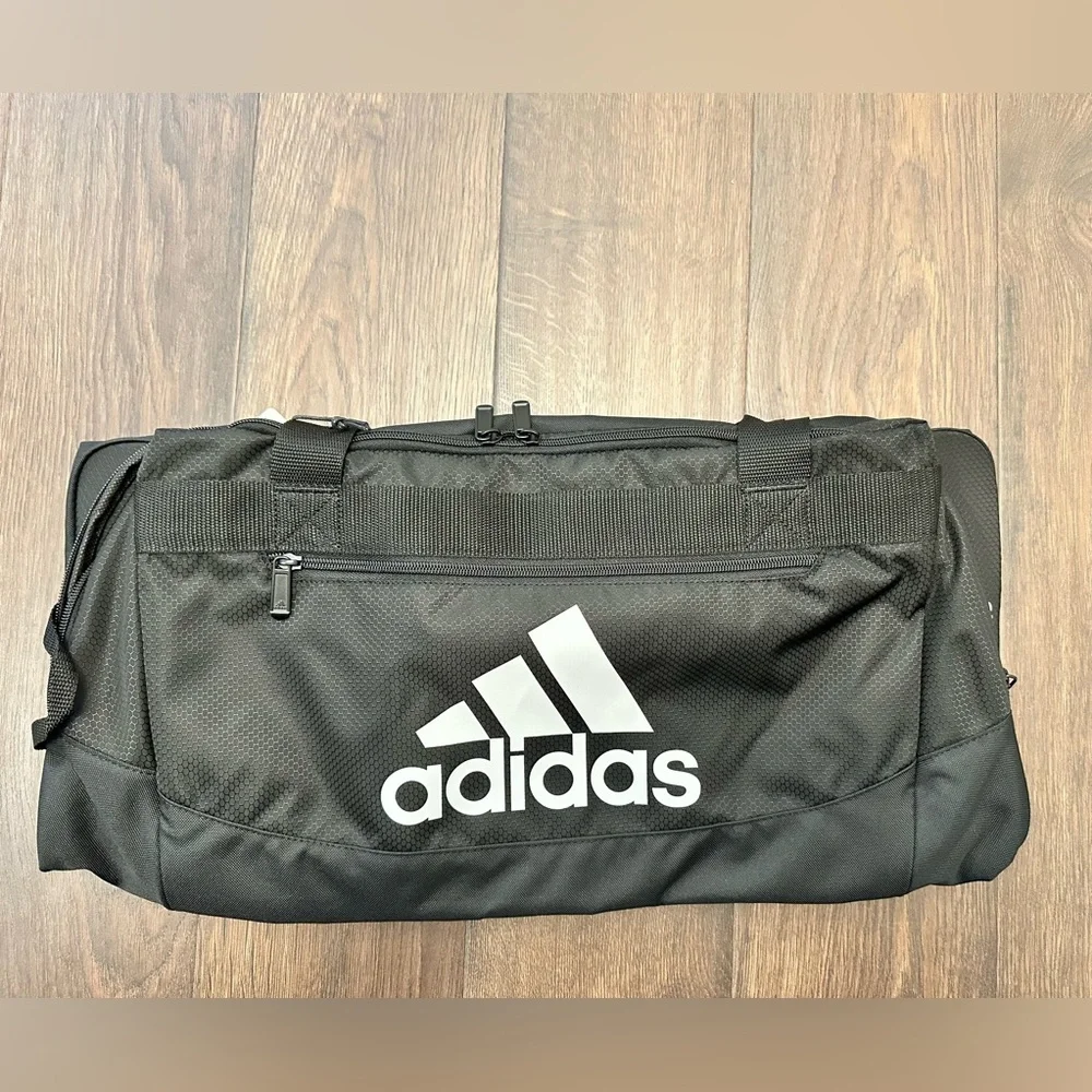 Adidas Black and White Defense 2 Medium Duffel Bag
